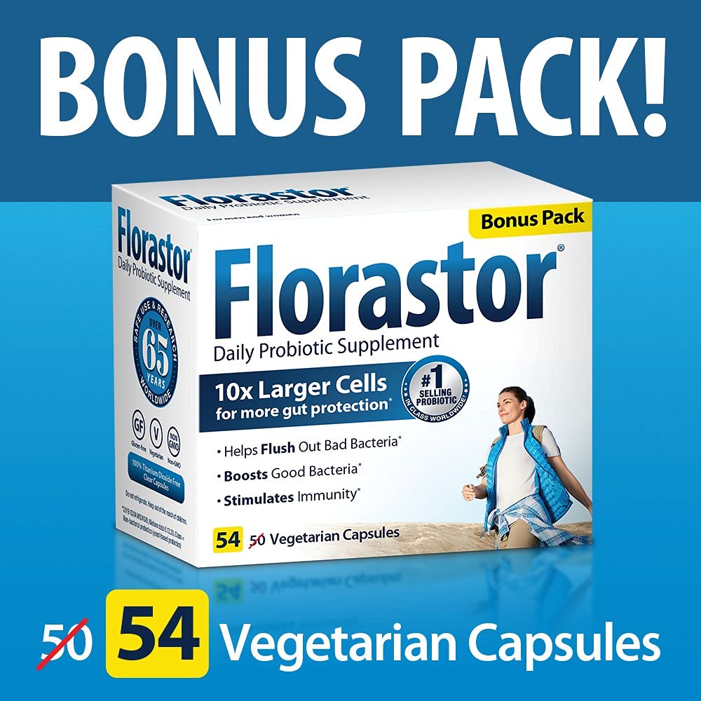 Florastor Daily Probiotic Supplement for Women and Men – Digestive Health Support, Saccharomyces Boulardii CNCM I-745, 54 Capsules (Pack of 3) - görsel 3