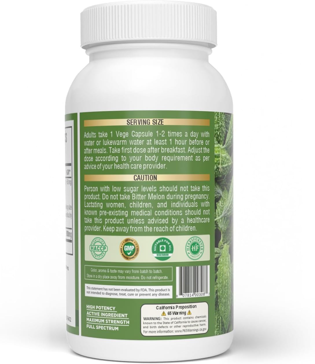 HerbsForever Bitter Melon Extra Strength (10:1) Extract – 880mg, 60 Veg Capsules - görsel 2