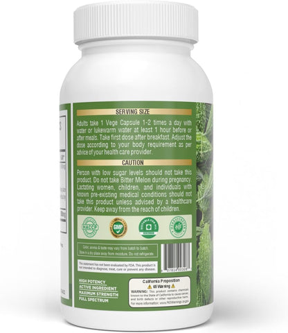 HerbsForever Bitter Melon Extra Strength (10:1) Extract – 880mg, 60 Veg Capsules