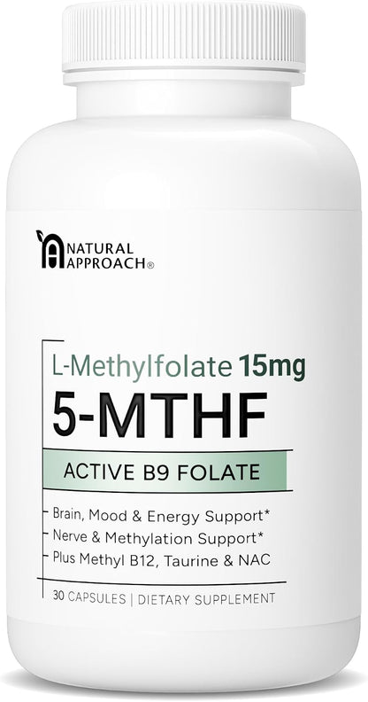 L-Methylfolate 15mg | 5-MTHF (Active B9) – Individuals with MTHFR gene variants who prefer active folate – Image 1