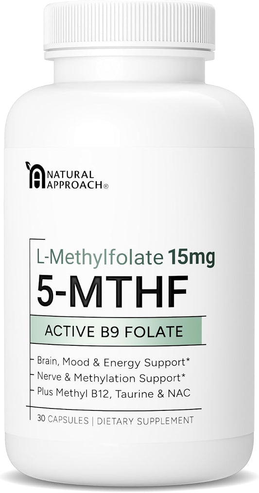 L-Methylfolate 15mg | 5-MTHF (Active B9) – Individuals with MTHFR gene variants who prefer active folate – Image 1