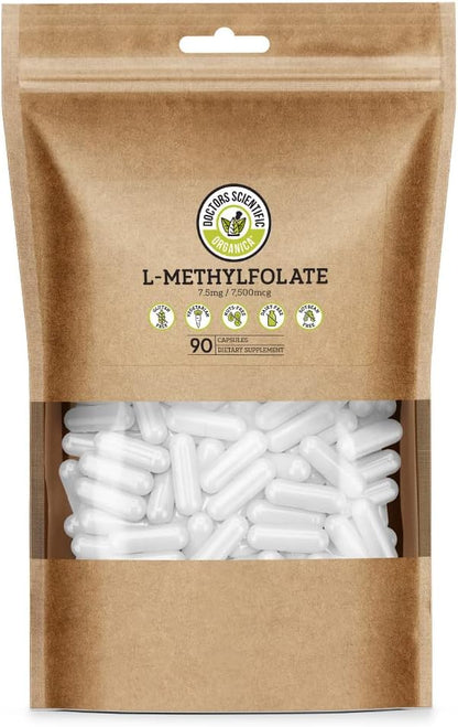 DSO L-Methylfolate 7.5mg - 90 Vegan Capsules | Active 5-MTHF Supplement