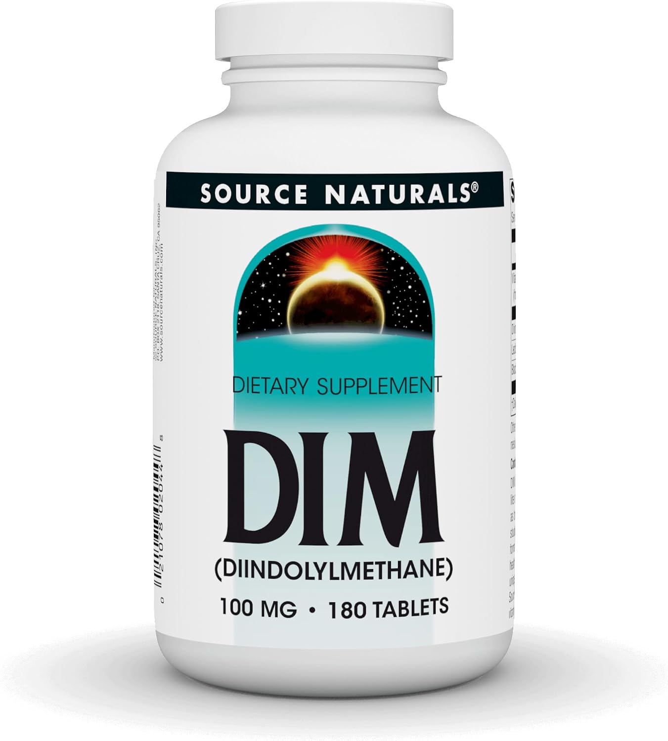 Source Naturals DIM, Diindolylmethane 100mg with BioPerine, Vitamin E & More - 180 Tablets - görsel 1