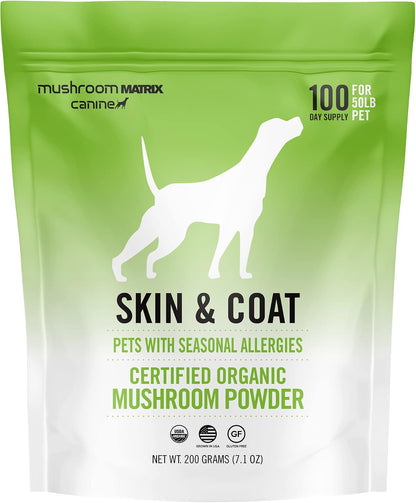 Om Mushroom Matrix Pet Canine Skin & Coat Organic Mushroom Powder, 100 Grams