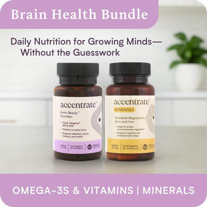 Accentrate Brain Supplement for Natural Focussed and Attention – Active B Vitamin and Omega-3 Combo
