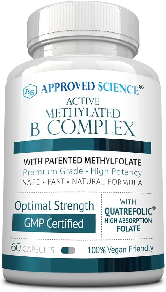 Approved Science Methylated B Complex – Full – Folate as Quatrefolic (5-MTHF): The active form of folate, – Image 1