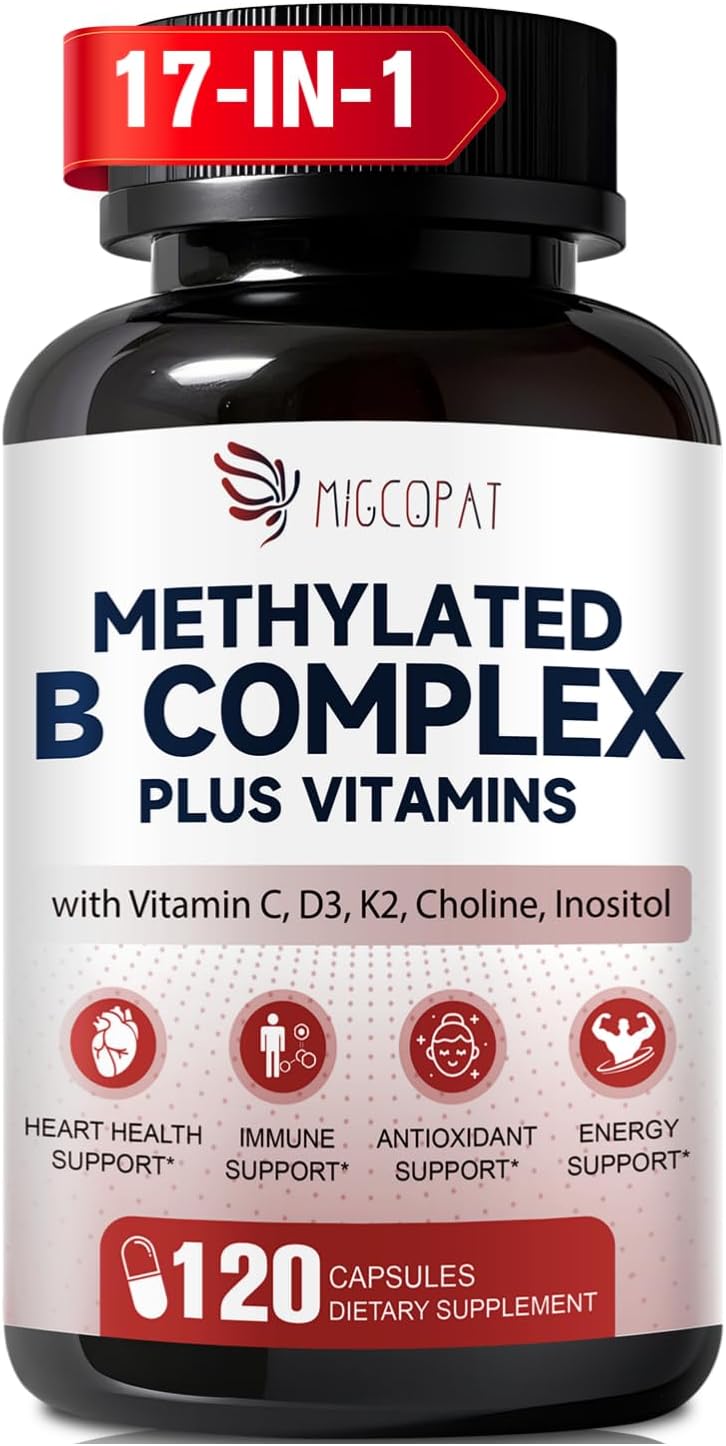 Migcopat 17-in-1 Methylated B Complex, – Methylfolate (Quatrefolic®) – The active form of folate, bypasses MTHFR – Image 1