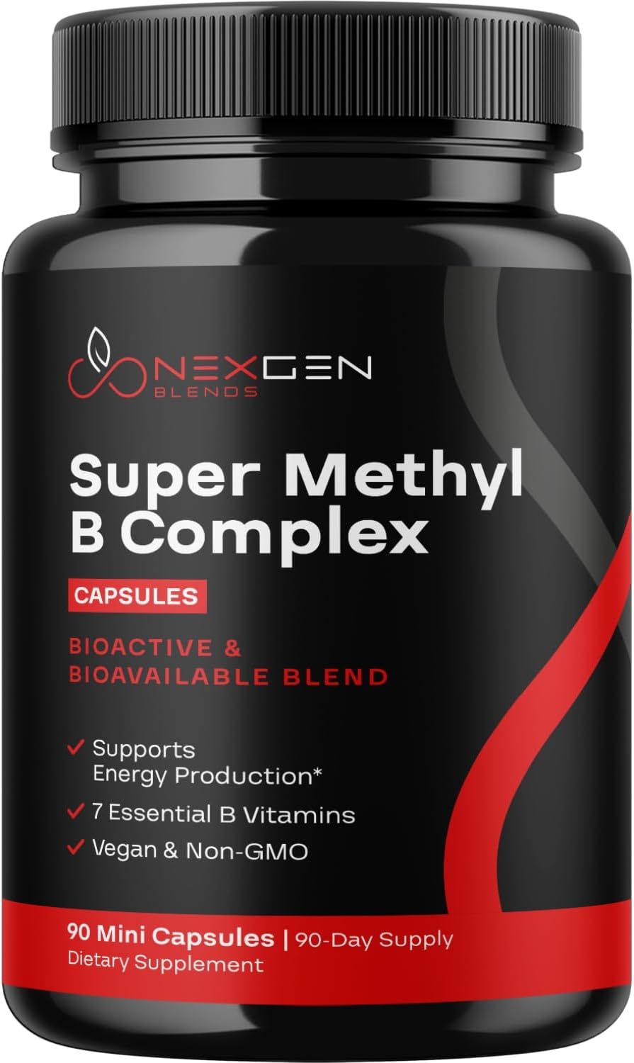 Methylated B Complex Vitamin Supplement – – Brain and Nervous System Health: B12, B6 and folate are key for making – Image 8