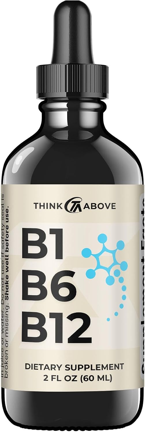 Think Above B1 B6 B12 Vitamin Liquid Drops - Nerve, Energy, Brain Support Supplement - Fruity-Like Flavour - – Image 6