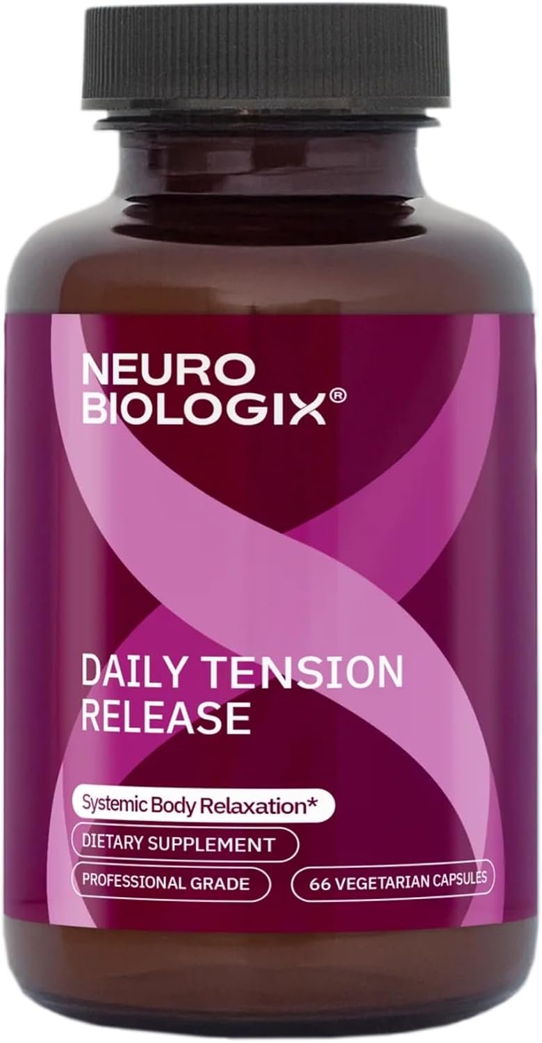 Neurobiologix Daily Tension Release – Herbal Supplement with Valerian Root, Skullcap, Catnip & Vitamin C – Non-Drowsy Natural Calming Formula – 120 Capsules - görsel 1