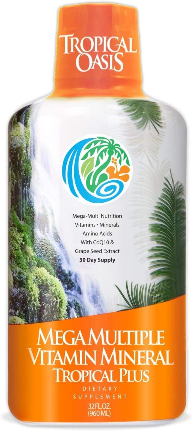 Tropical Oasis Mega Plus Liquid Multivitamin & Mineral Supplement – 946 mL - görsel 1