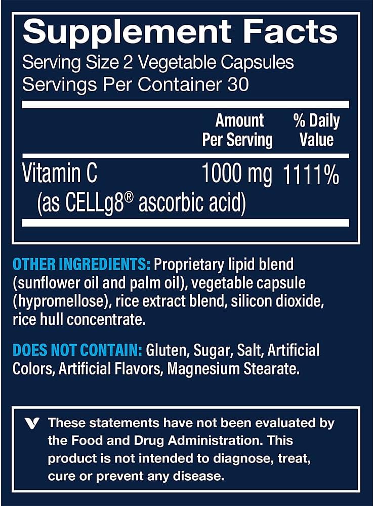 Vthrive Liposomal Vitamin C for Immune Support - Enhanced Bioavailability & Absorption - 1,000 mg (60 Vegetarian Capsules) - görsel 2