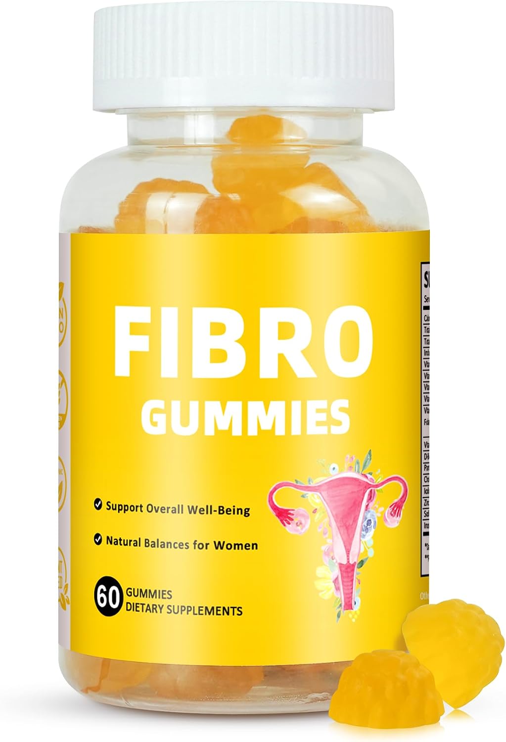 Aromlife Fibro Inositol Gummies - Natural Folate & Vitamins B6 & B12 - 60 Count Orange Flavour Women's Gummy for Daily – Image 1