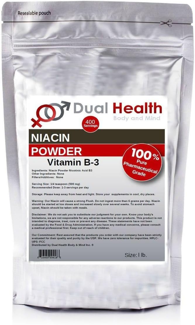 Niacin Powder (454 g) – Vitamin B3 Bulk Supplement, Immediate Release with Flush – Image 1