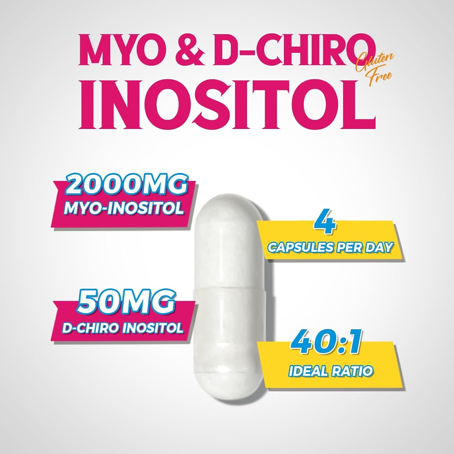 Vitalibre Inositol Supplement - Myo-Inositol & D-Chiro Inositol 40:1 Ratio for Women's's Hormonal Balance, 120 Vegan Capsules - görsel 3