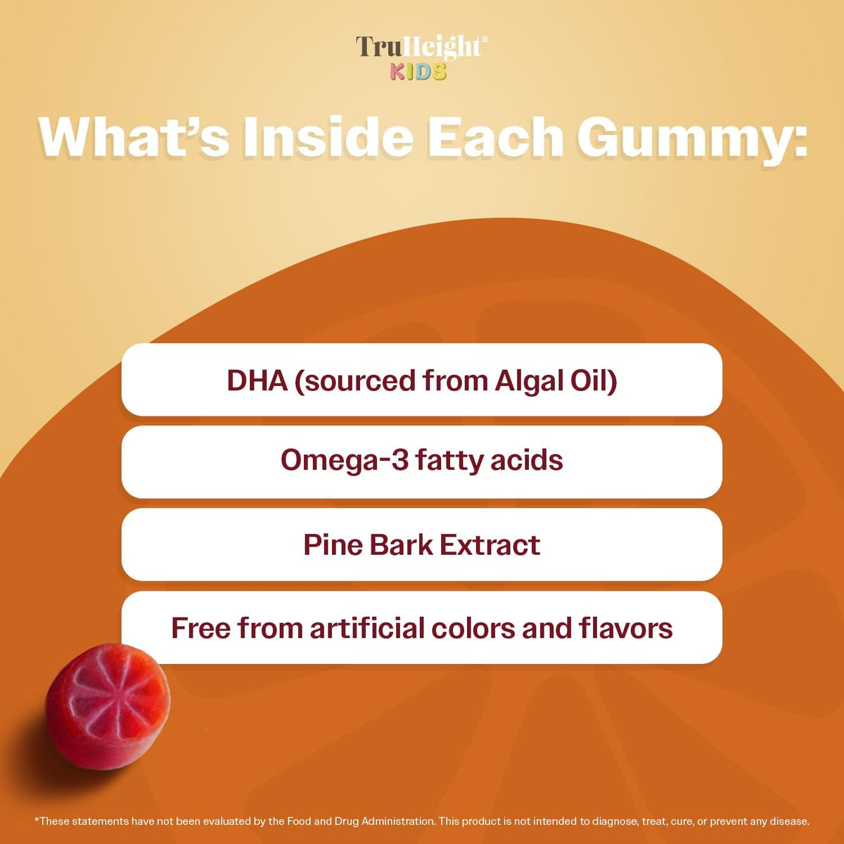 TruHeight Kids Brain Growth Gummies - Orange – Plant-Based Antioxidants: Added to neutralise free radicals and – Image 4
