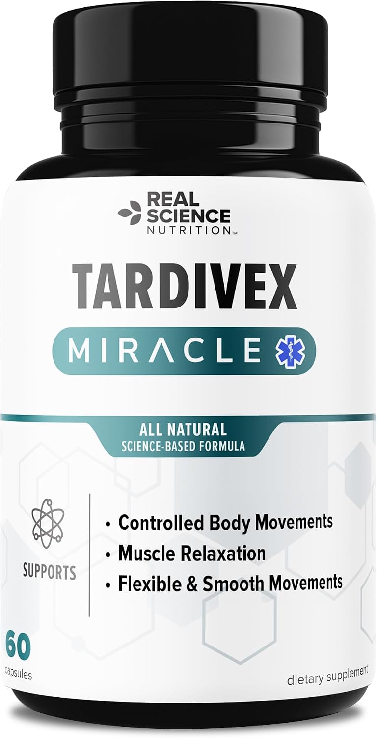 Real Science Tardivex All Natural Nerve Support Supplement for Neurological Balance - Includes Vinitrox, GABA & Essential Vitamins for Controlled Movement & Coordination - Made in USA, 60 Caps - görsel 1