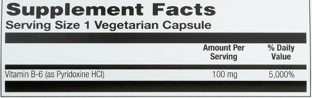 Solaray Vitamin B6 100 mg Timed Release Capsules – Image 3