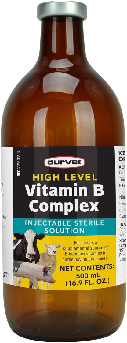 Durvet High Level Vitamin B Complex - 500 mL Liquid Supplement