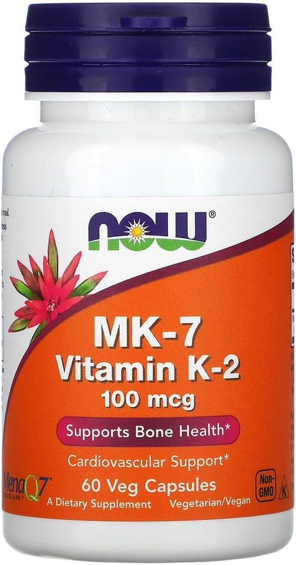 Now Foods Vitamin K-2 (MK7) Veg Capsules, 100 mcg, 60 Count, Pack of 2 - görsel 1