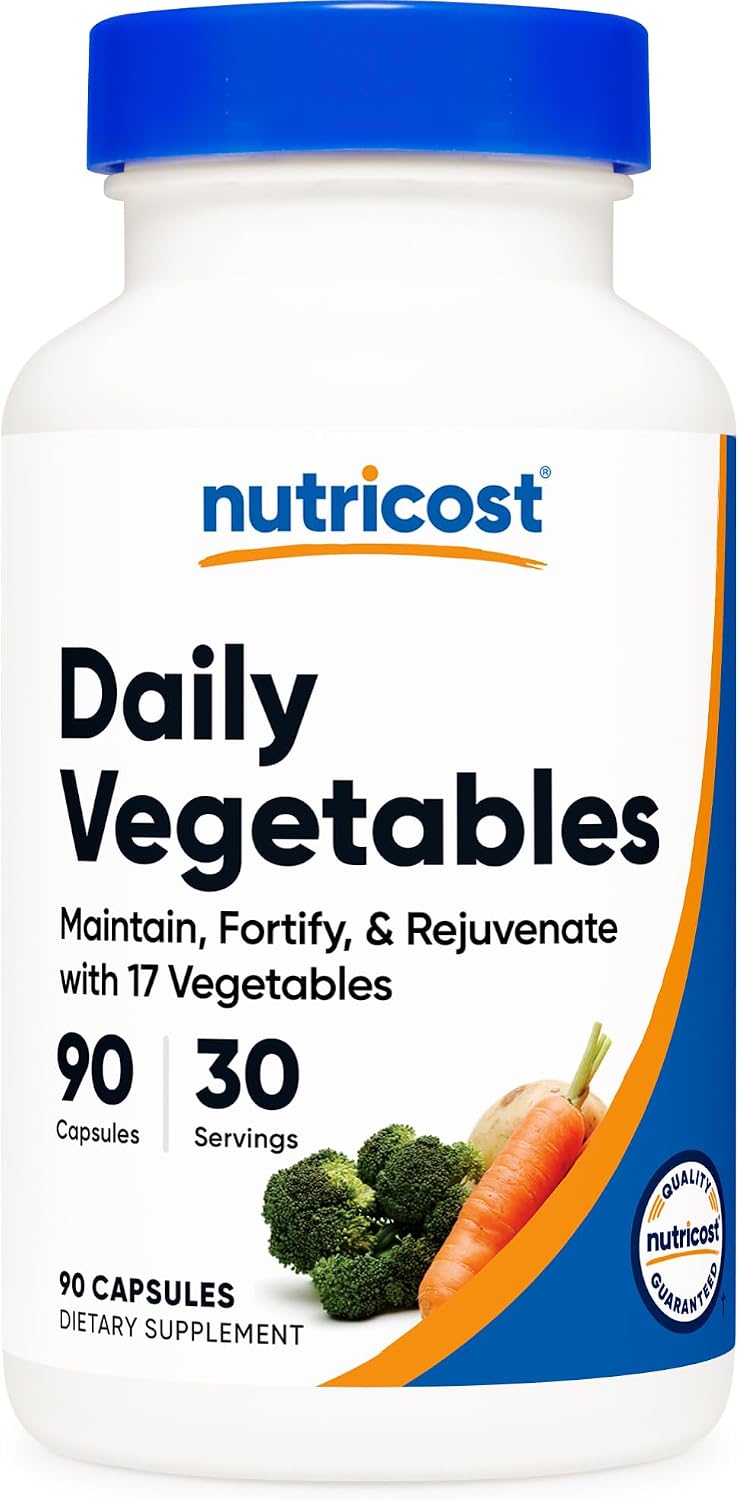 Nutricost Daily Vegetables 90 Capsules (30 Servings) – 17 Vegetable Blend - görsel 1
