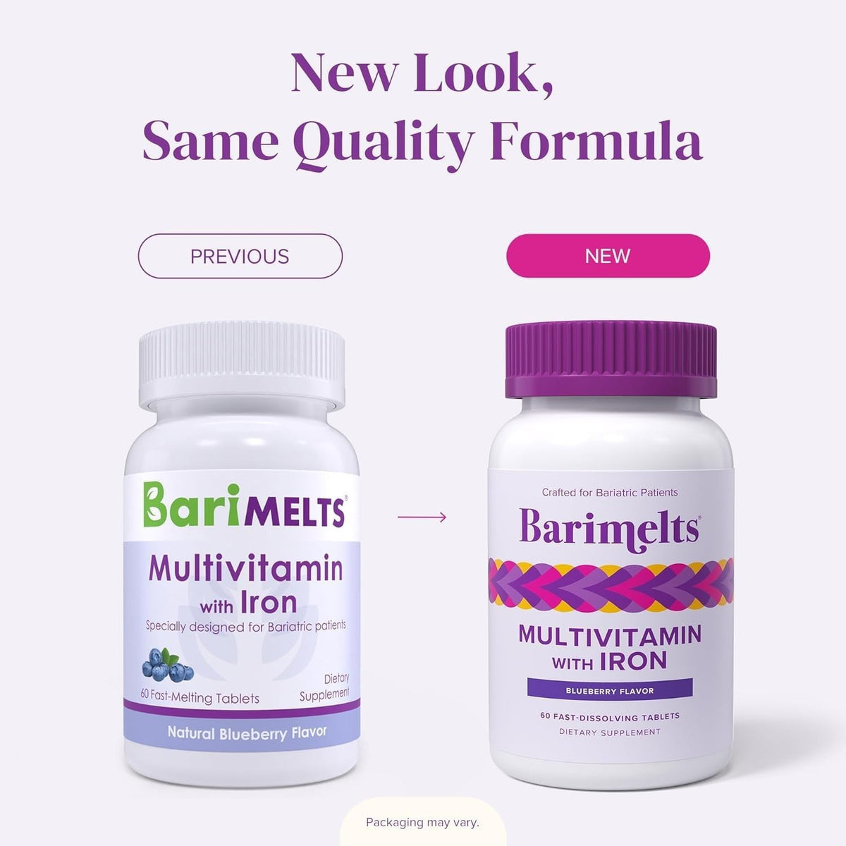 BariMelts Bariatric Multivitamin with Iron, 60 Fast-Dissolving Tablets, Natural Blueberry Flavour – 1 Month Supply – Image 6