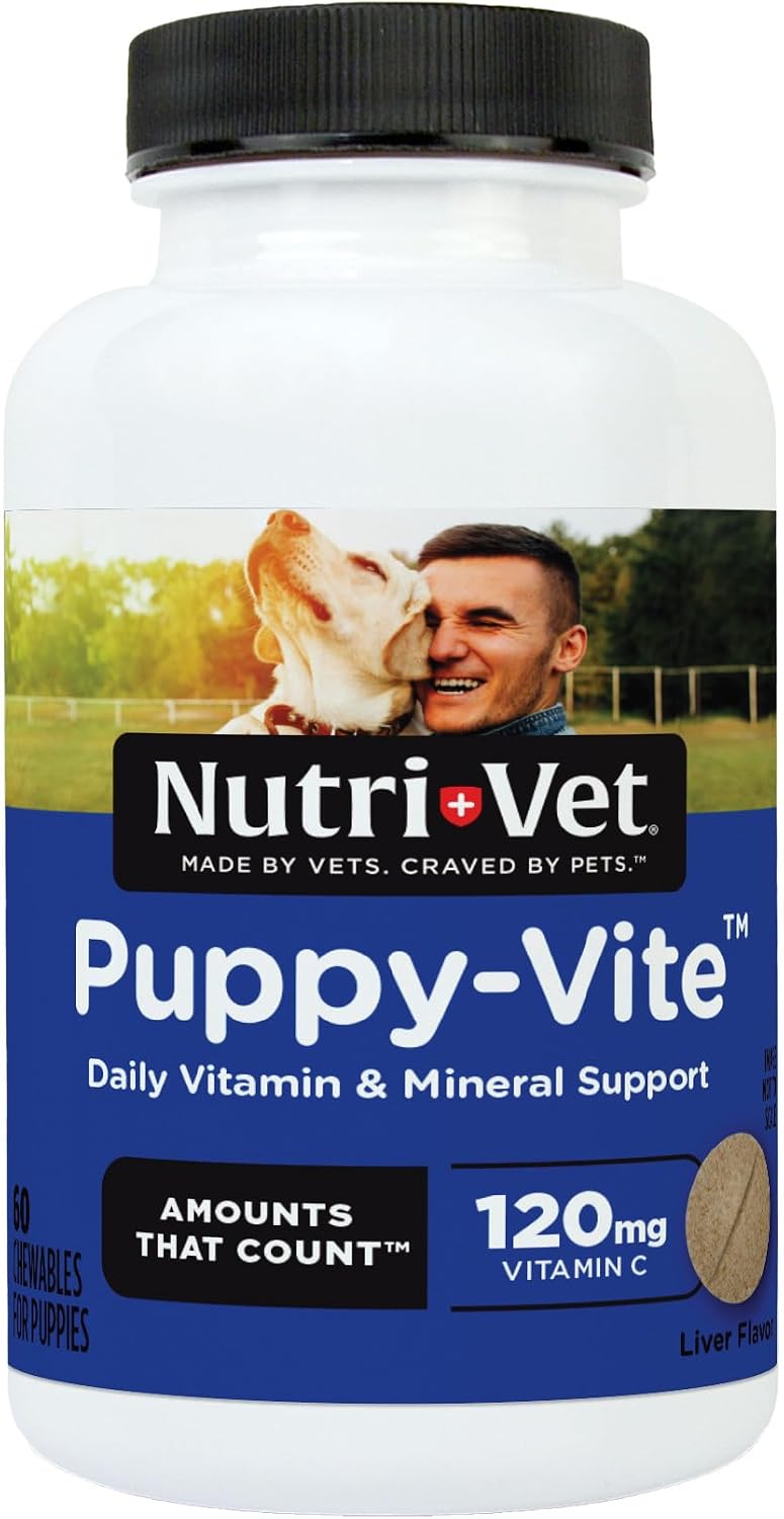 Nutri-Vet Puppy-Vite Chewables for Puppies - Daily Dog Multivitamin with Essential Nutrients, 60 Chewables - görsel 1