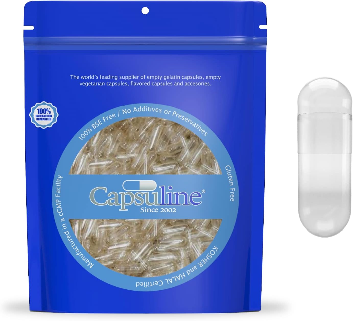 Clear Size 4 Empty Gelatine Capsules by Capsuline - 10000 Count - görsel 1