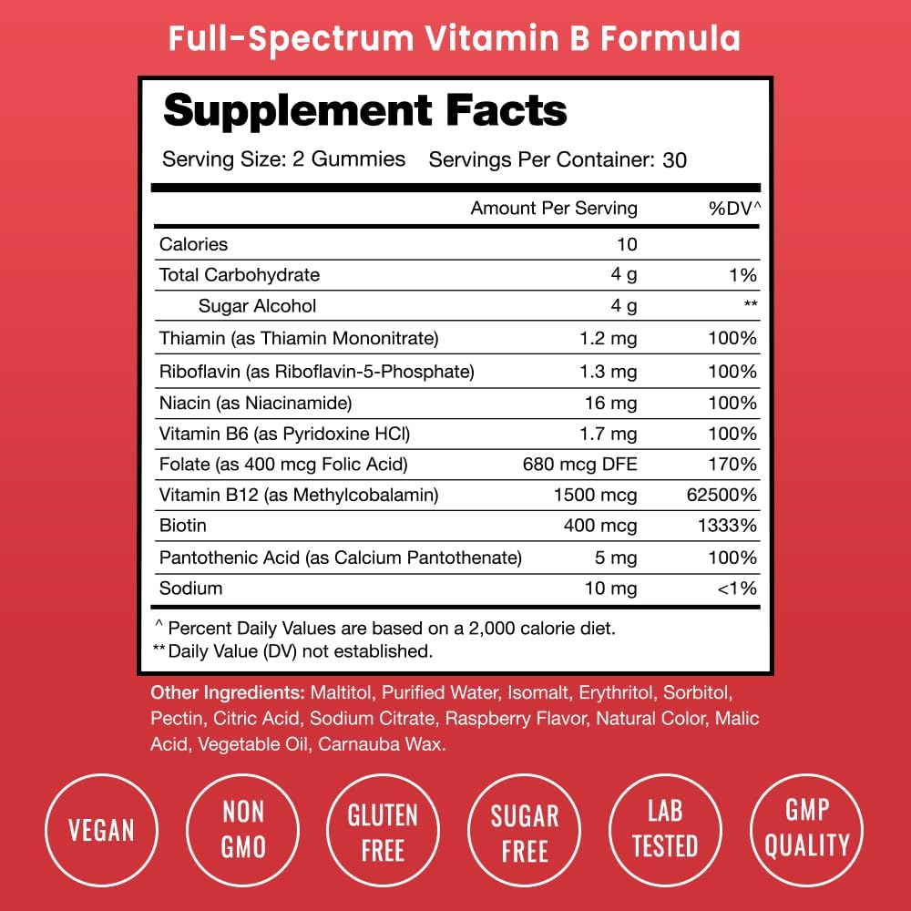NutraChamps Vitamin B Complex Gummies – – Vitamin B3 (Niacin) – Supports energy metabolism and skin health. – Image 3