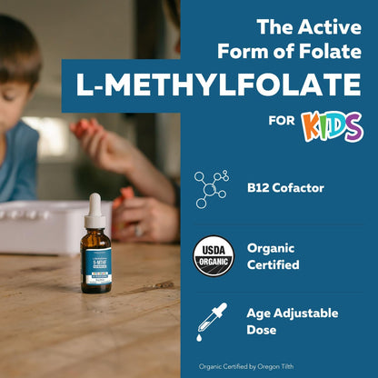 Organic Kids L-Methylfolate + Methyl B12 – Picky eaters or those with limited diets —if dietary folate intake is – Image 2