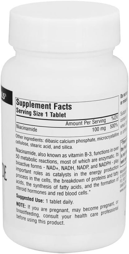 Source Naturals Niacinamide B-3 100mg – Metabolic Support, 250 Tablets