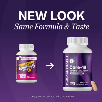 ProCare Health Bariatric Multivitamin with Iron – Post-Op Support, 90 Capsules (3 Month Supply)