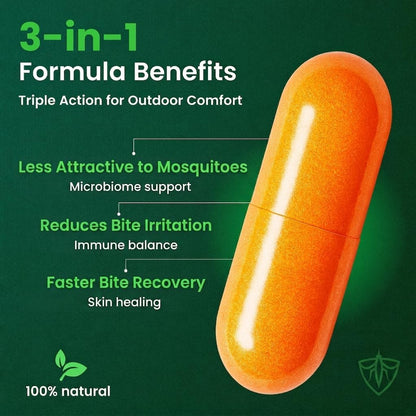BITESHIELD Mosquito Repellent Capsules - Daily Ingestible Supplement, Plant-Based, 60 Capsules