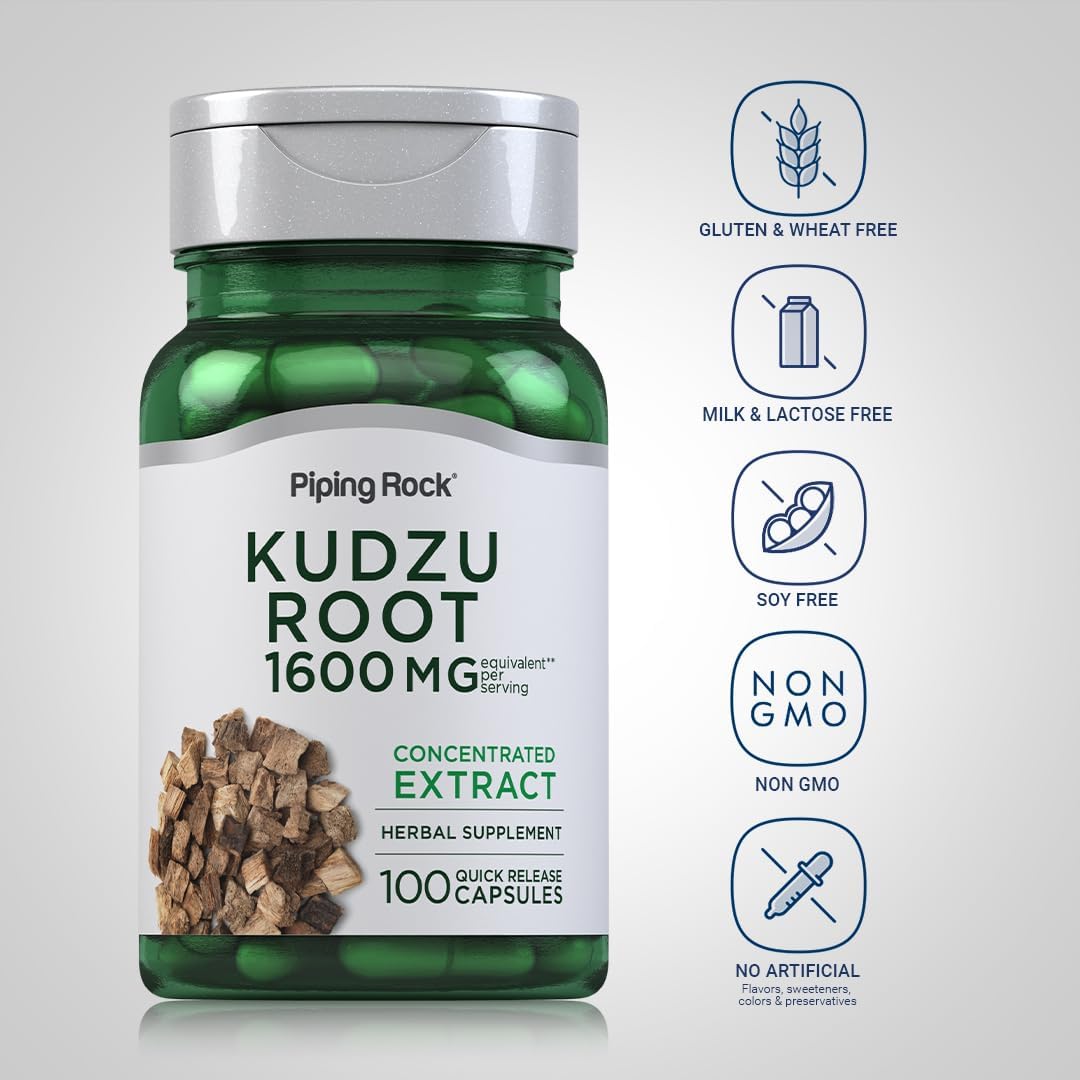 Piping Rock Kudzu Root Capsules | 100 Count | Extract Capsules | Non-GM, Gluten free Supplement - görsel 3