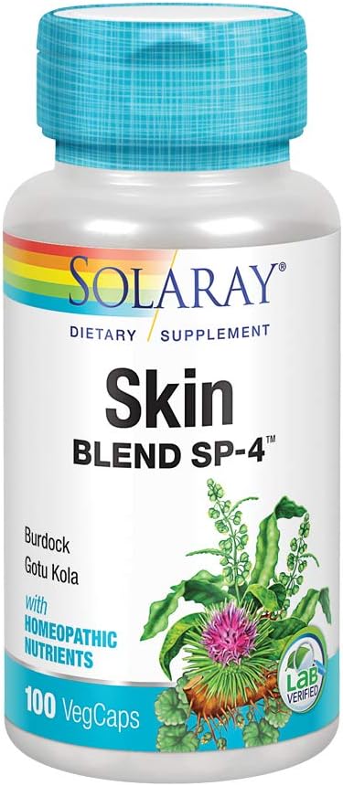 SOLARAY Skin Blend SP-4 | Herbal Blend with Cell Salt Nutrients to Support Healthy Skin | Non-GMO, Vegan | 100 VegCaps – Image 1