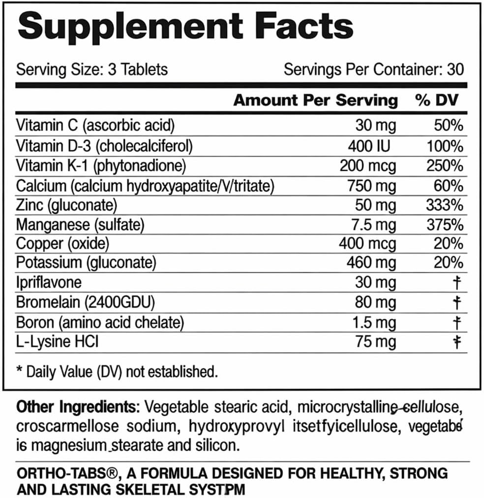 Ortho-Tabs® Vitamin and Mineral Supplement for Bone Health - görsel 2