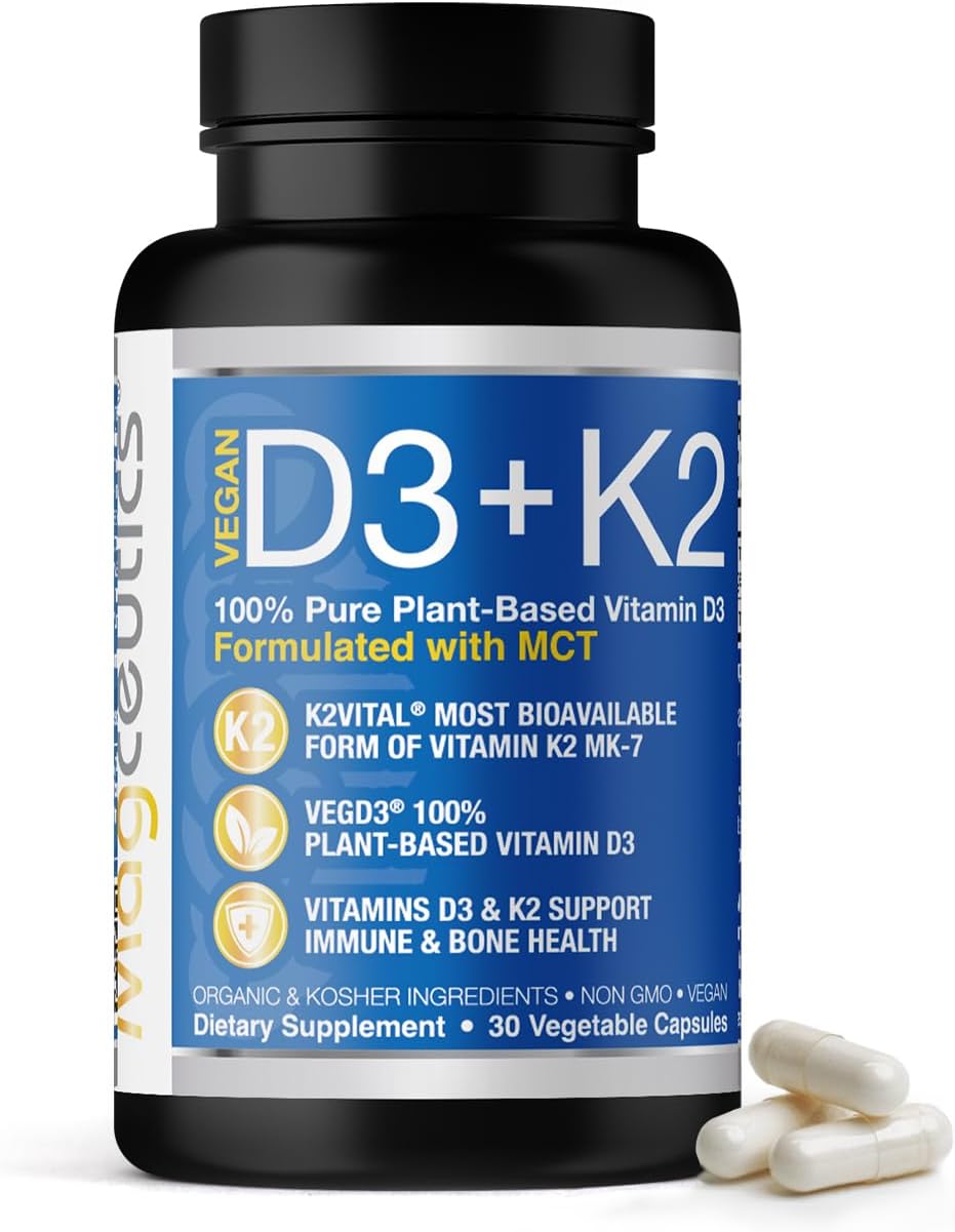 Magceutics Vitamin D3 K2 with MCT, 5000 IU Vegan D3 & 100 mcg MK7 K2 - 60 Capsules - görsel 9
