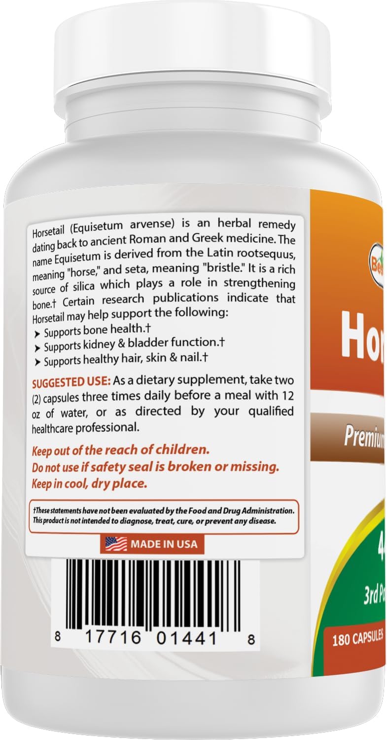Best Naturals Horsetail 440 mg - 180 Capsules (Pack of 3) - görsel 7