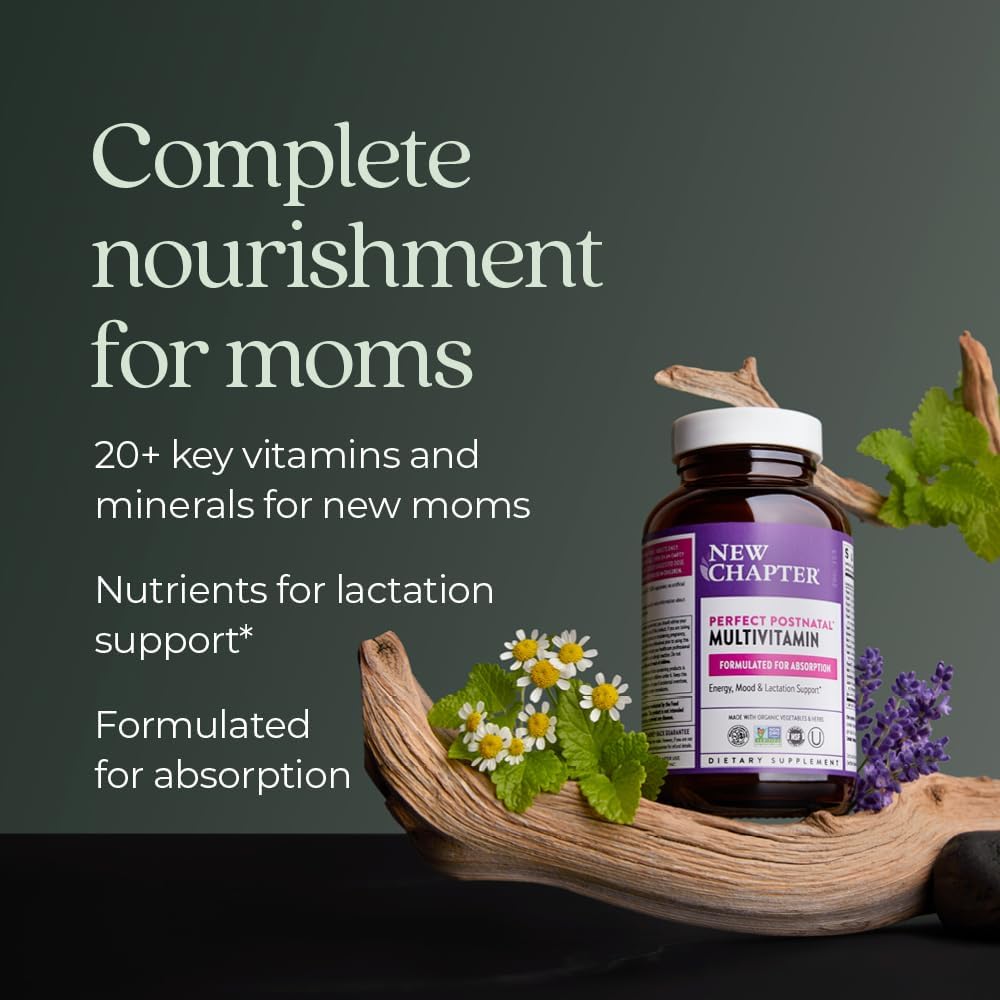New Chapter Postnatal Vitamins – Lactation Support Multivitamin with Fermented D3 & B Vitamins, 96 Tablets - görsel 4