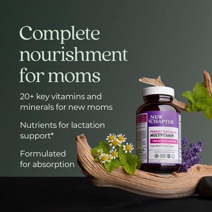 New Chapter Postnatal Vitamins – Lactation Support Multivitamin with Fermented D3 & B Vitamins, 96 Tablets