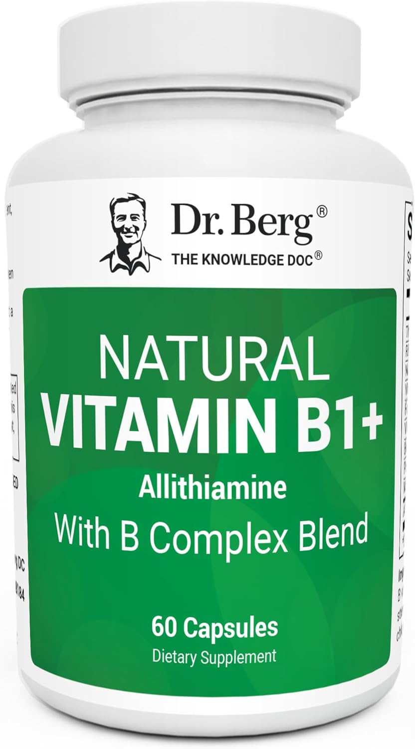 Dr. Berg Natural Vitamin B1, B6, B12 Complex with Allithiamine and Magnesium – 60 Capsules - görsel 1