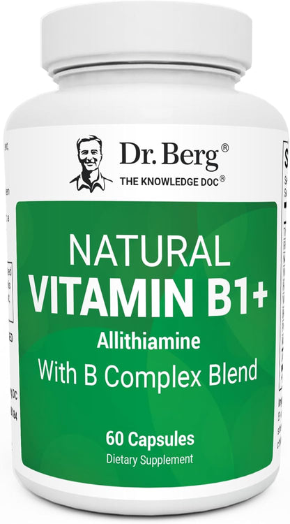 Dr. Berg Natural Vitamin B1, B6, B12 Complex with Allithiamine and Magnesium – 60 Capsules