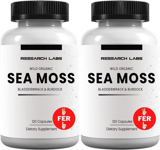 Research Labs Organic Irish Sea Moss Capsules – 240 Capsules – Image 1