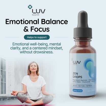 LUV Zen Drops: Anxiety and Stress Support – Lifestyle Friendly: This supplement is vegan, non-GM, Gluten Free, and – Image 4