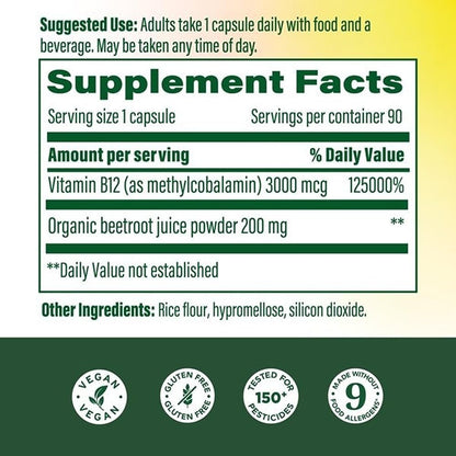 MegaFood Extra Strength Methyl B12 Vitamins, – Bioavailable Form: Methylated vitamin B12 that your body can use – Image 2