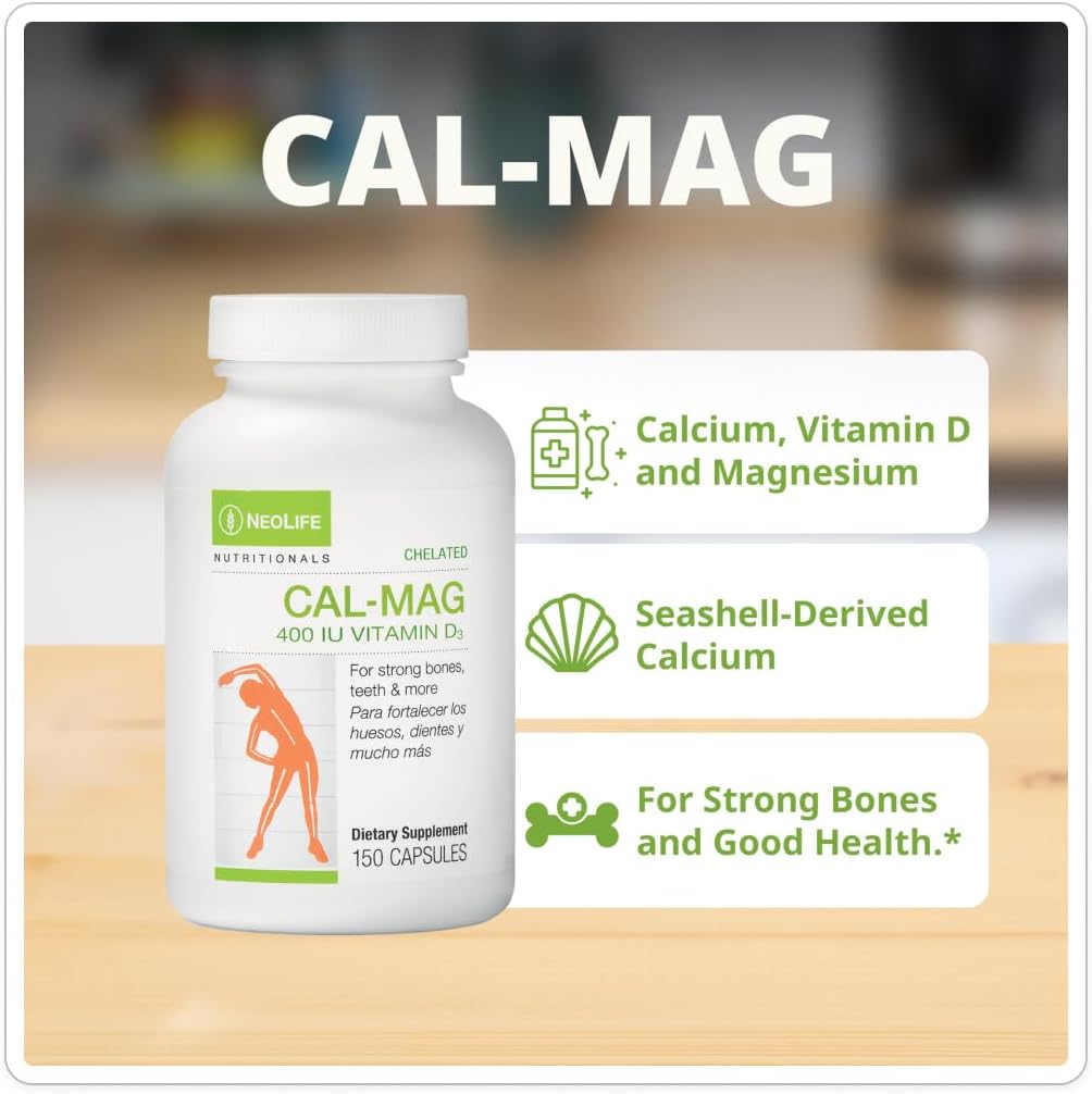 NeoLife Chelated Cal-Mag with Vitamin D 400 IU – 150 Soft-gels - görsel 2