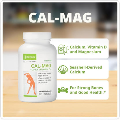 NeoLife Chelated Cal-Mag with Vitamin D 400 IU – 150 Soft-gels