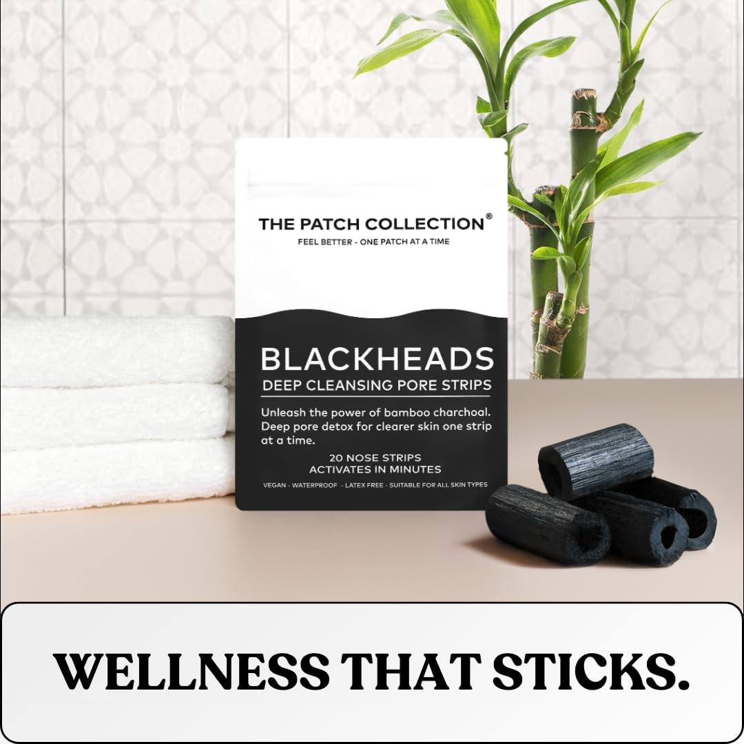 The Patch Collection® – Blackheads Deep Cleansing Pore Strips | Charcoal, Witch Hazel, Aloe Vera (Pack of 20) - görsel 2