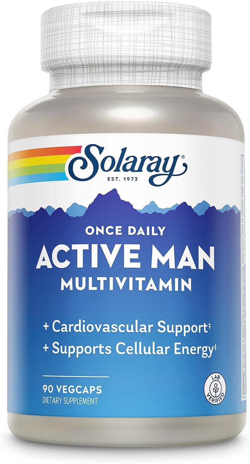 SOLARAY Once Daily Active Man Multivitamin - – Vitamin D3 (as cholecalciferol): Supports bone health and immune – Image 1