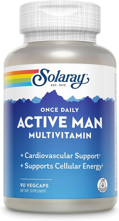 SOLARAY Once Daily Active Man Multivitamin - – Vitamin D3 (as cholecalciferol): Supports bone health and immune – Image 1